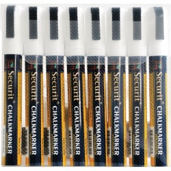 Securit set wisbare krijtstiften 6mm 8 stuks wit