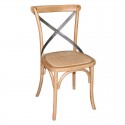 Bolero houten stoel met gekruiste rugleuning naturel