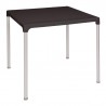 Bolero vierkante zwarte tafel met aluminium poten 75cm