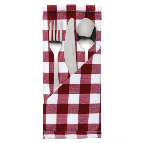 Mitre Comfort Gingham servet rood-wit 46 x 46cm