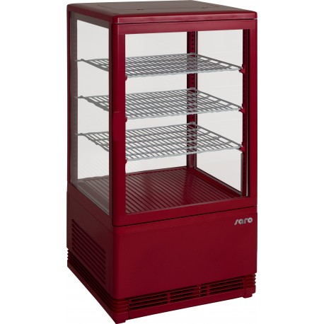 SARO Mini-koelvitrine 70 liter met verlichtingmodel SC 70 rood