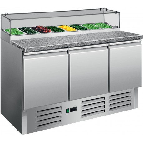 SARO Pizzatafel met glazen top PS 300G