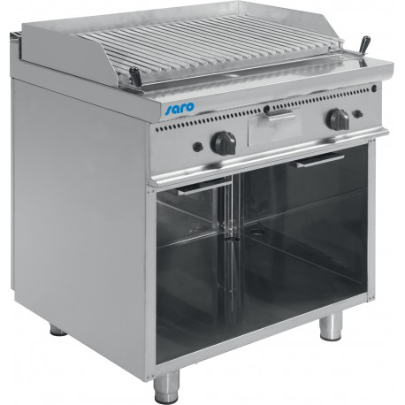 SARO Gas lava steengrill met open kast model E7 / BS2BA
