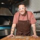 Chef Works Urban Springfield unisex koksbuis met rits korte mouw roodbruin XL