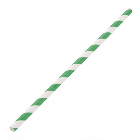 Fiesta Green biologisch afbreekbare papieren rietjes groen-wit gestreept (250 stuks)