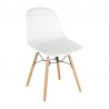 Bolero Arlo polypropyleen stoelen met houten poten wit