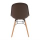 Bolero polypropyleen stoelen met houten poten bruin (2 stuks)
