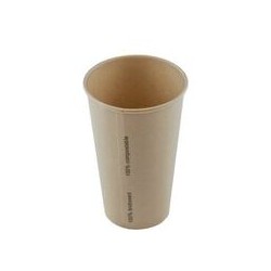 Bamboe karton/PLA milkshakebeker 16oz/480ml/90mm Ø 1000 stuks