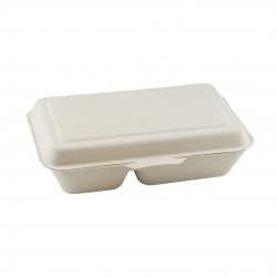Suikerriet menubox 24x16x6cm/1000ml bruin 2-vaks 1 x 50 stuks