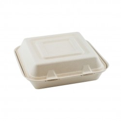 Suikerriet menubox 25x25x8cm/1500ml bruin 3-vaks 1 x 50 stuks