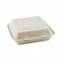 Suikerriet menubox 25x25x8cm/1500ml bruin 3-vaks 1 x 50 stuks