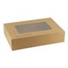 Kraft cateringdoos met PLA venster 36x25x8cm 5x10 (50 stuks)