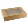 Kraft cateringdoos met PLA venster 46x32x8cm 5x10 (50 stuks)