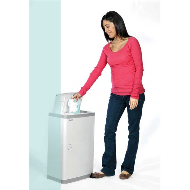 Lionelo Purebin Luieremmer 10L Geurdicht & Hygiënisch | Werkt Met Universele Vuilniszakken Geurcontrole Mechanisme Eenhandige Bediening Compact Voor Badkamer Babykamer Grijs