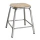 Bolero lage gegalvaniseerd stalen kruk met houten zitting (4 stuks)