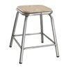 Bolero lage gegalvaniseerd stalen kruk met houten zitting (4 stuks)