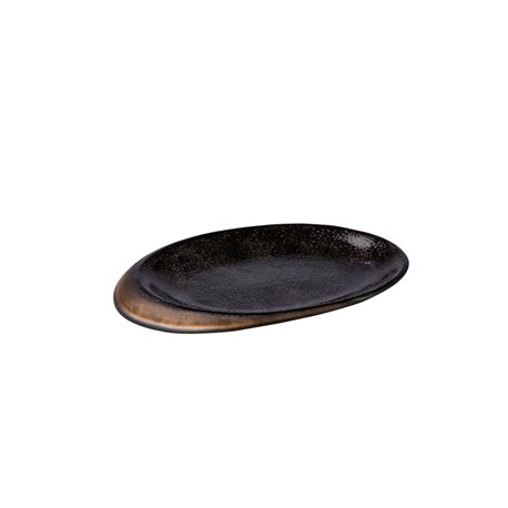 Ovaal bord stone zwart/goud 25,8 x 18,5 x 2 cm