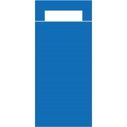 Pochetto / Bestekzakje Royal Blue met wit servet (Doos: 500 stuks)