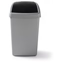 Afvalbak met Swing deksel 50 liter - grijs, zwart