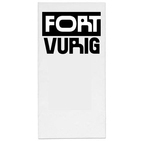 Bedrukte servet Airlaid 1/8 vouw 40cm - kleur: wit - 1 kleur opdruk - (Prijs per: 1.000 stuks bij afname 18.000 stuks)