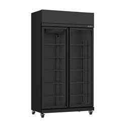 Combisteel Koelkast met 2 glasdeuren zwart IRM-770R BL