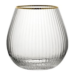Utopia Hayworth Stemless Gin Glazen Met Gouden Rand, 650ml (6 stuks)
