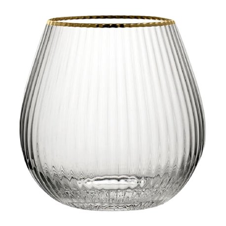 Utopia Hayworth Stemless Gin Glazen Met Gouden Rand, 650ml (6 stuks)