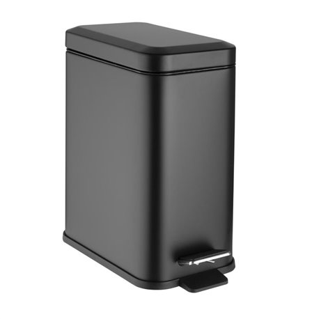 Slanke Pedaalemmer Zwart 5L - Compacte Washroom Prullenbak met Softclose