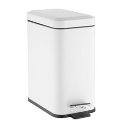 Slanke Pedaalemmer Wit 5L - Compacte Washroom Prullenbak met Softclose