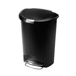 SimpleHuman Half Ronde Afvalemmer 50 Liter – Zwart