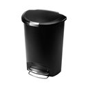 SimpleHuman Half Ronde Afvalemmer 50 Liter – Zwart