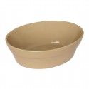 Olympia ovale aardewerk schalen 16,1x11,6cm - Bruin Steengoed (6 stuks)