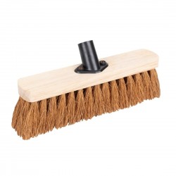 Jantex zachte kokos bezemkop 300mm – hout, bruin