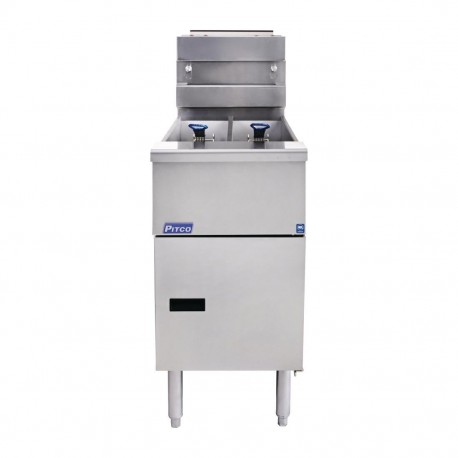 Pitco Solstice SG14TS – vrijstaande aardgas friteuse RVS, dubbele tank