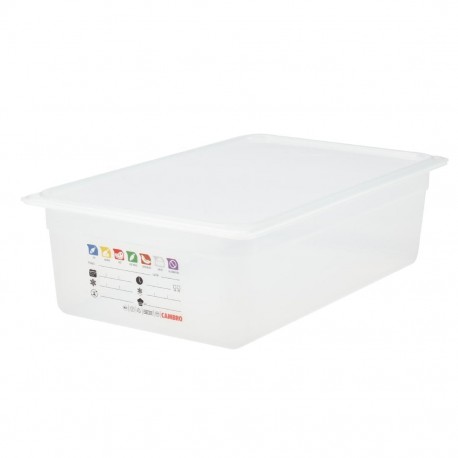 Cambro Safetrak IML polypropyleen voedselopslagbak 1/1 GN 150mm - Helder