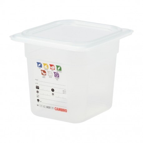 Cambro Safetrak IML voedselopslagbak GN 1/6, 150 mm, polypropyleen, helder