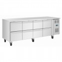 Polar U Series RVS koelwerkbank gastronorm met 8 laden – Zilver