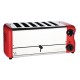 Rowlett Esprit broodrooster 6 sleuven rood - RVS met 2 reserve-elementen en 2 tostihouders