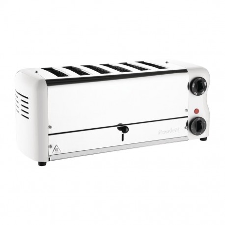 Rowlett Esprit broodrooster 6 sleuven wit - inclusief 2 reserve-elementen en 2 tostihouders