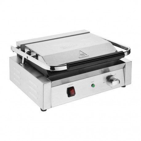Buffalo Bistro grote geribbelde contactgrill – RVS 430, Zilver