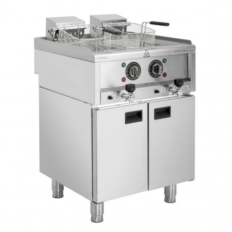 Buffalo 600 Serie Vrijstaande Elektrische Friteuse Met Dubbele Tank 2X 8L