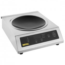 Buffalo Inductie Wok RVS 3 kW – Professionele Inductiekookplaat Zilver