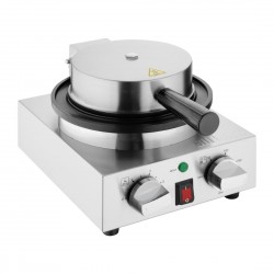 Buffalo Ronde Belgische Wafelmaker RVS & Aluminium Zilver