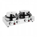 Buffalo Dubbele Ronde Belgische Wafelmaker - RVS Wafelijzer Zilver