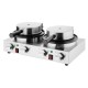 Buffalo Dubbele Ronde Belgische Wafelmaker - RVS Wafelijzer Zilver