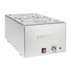 Buffalo bain marie RVS met GN trays – zilver, 21L