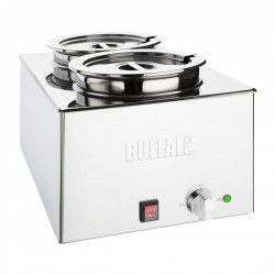 Buffalo bain-marie RVS met 2x 5,2L bakken - Zilver