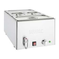 Buffalo Bain Marie met Tapkraan en Bakken - RVS, Zilver, 21L