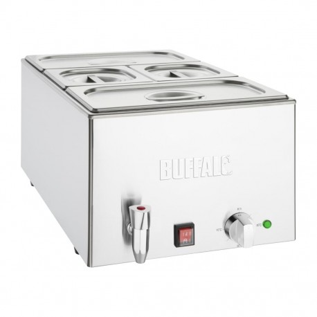Buffalo Bain Marie met Tapkraan en Bakken - RVS, Zilver, 21L