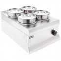 Lincat Silverlink 600 Bain Marie BS4 - RVS Warmhoudapparaat met 4x 4,5L Pannen